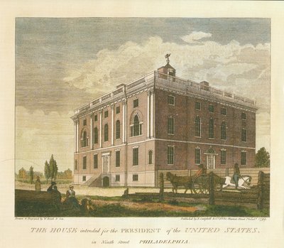The House Intended for the President of the United States, in Ninth Street Philadelphia by William Russell Birch